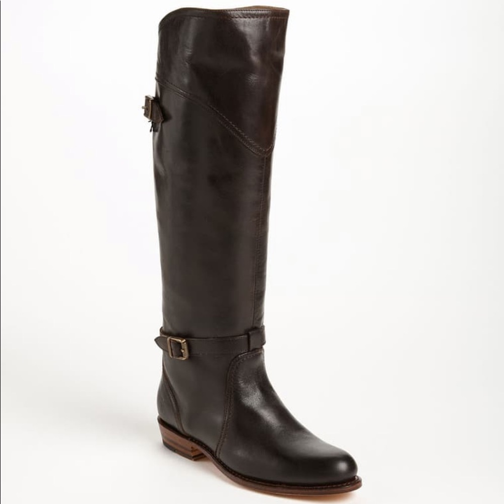Frye Dorado Dark Brown Leather riding boot, 7.5